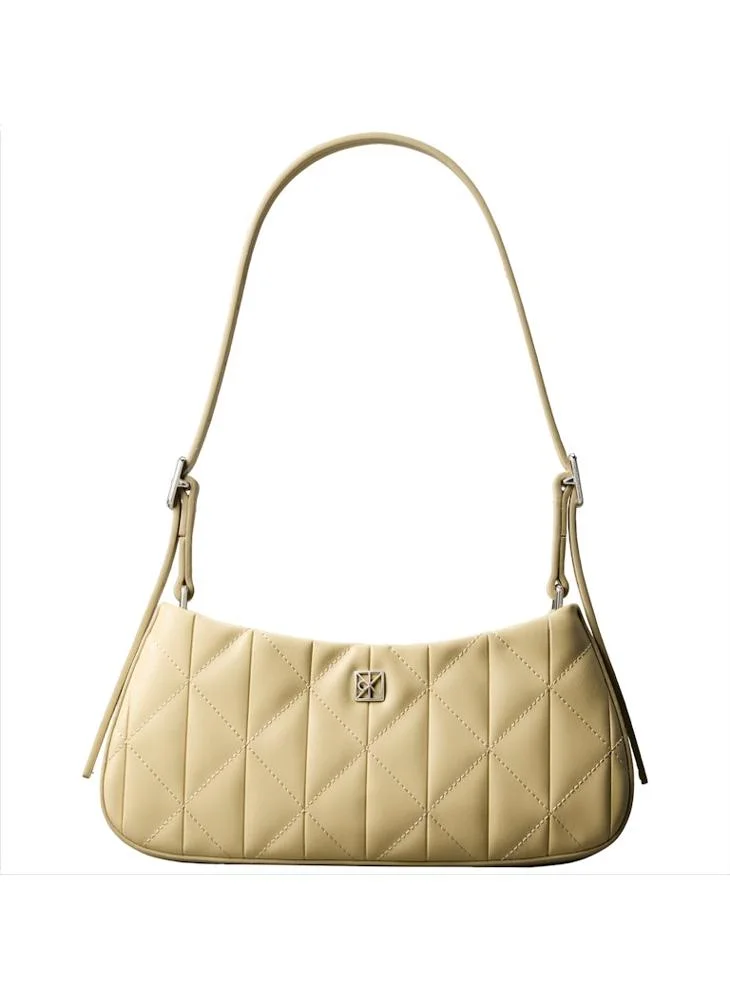 CALVIN KLEIN Quilted Emblem Logo Small Shoulder Bag